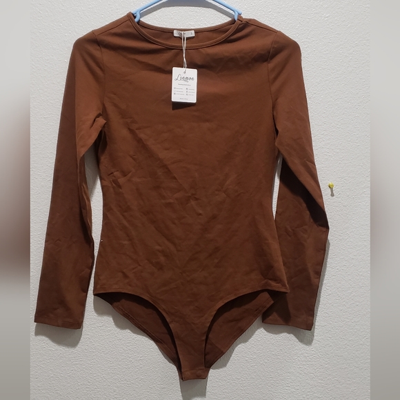 long sleeved brown bodysuit size small - Picture 1 of 4